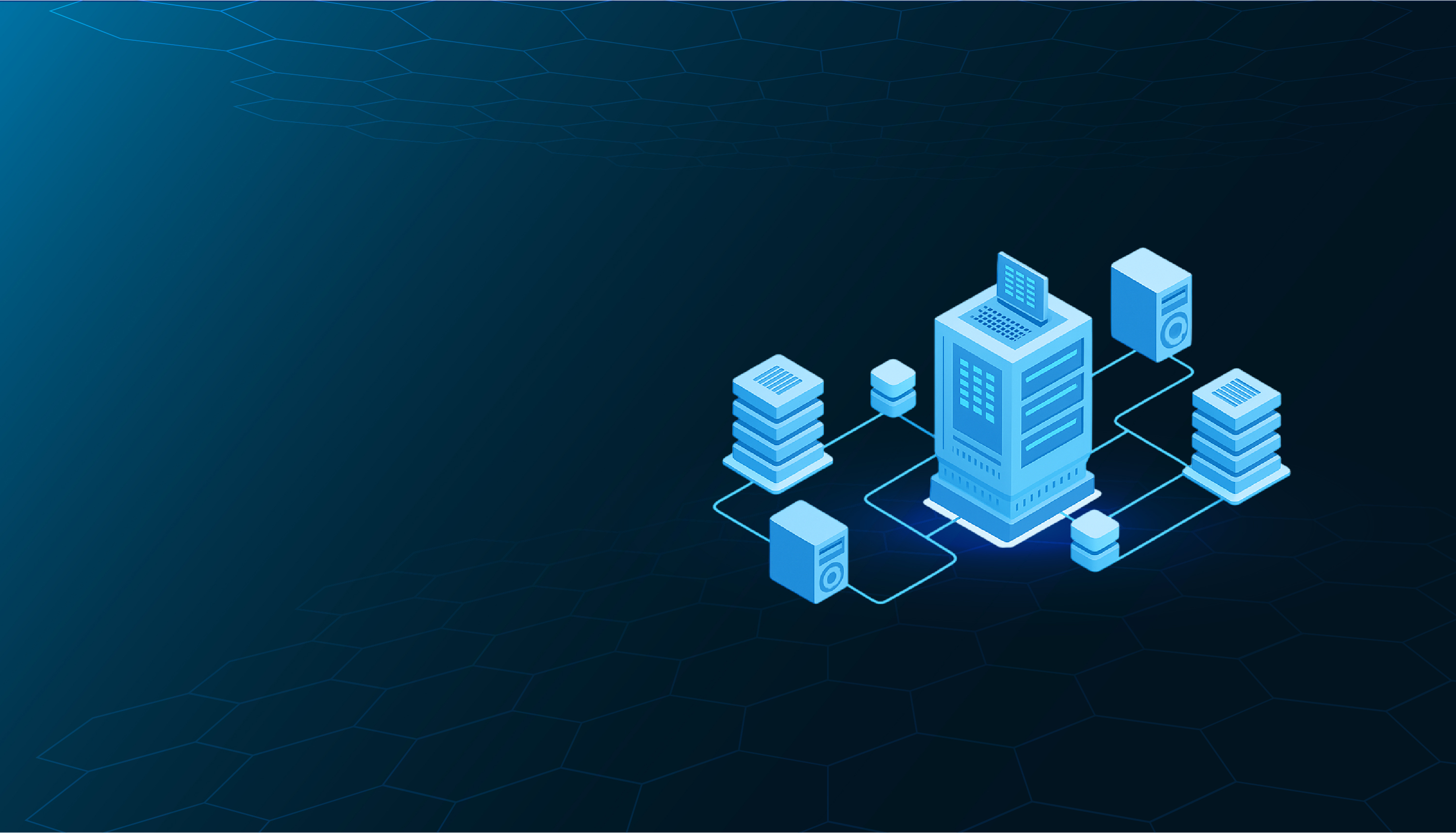 Infraestrutura de tecnologia em tons azuis para serviços de TI em Palmas Tocantins